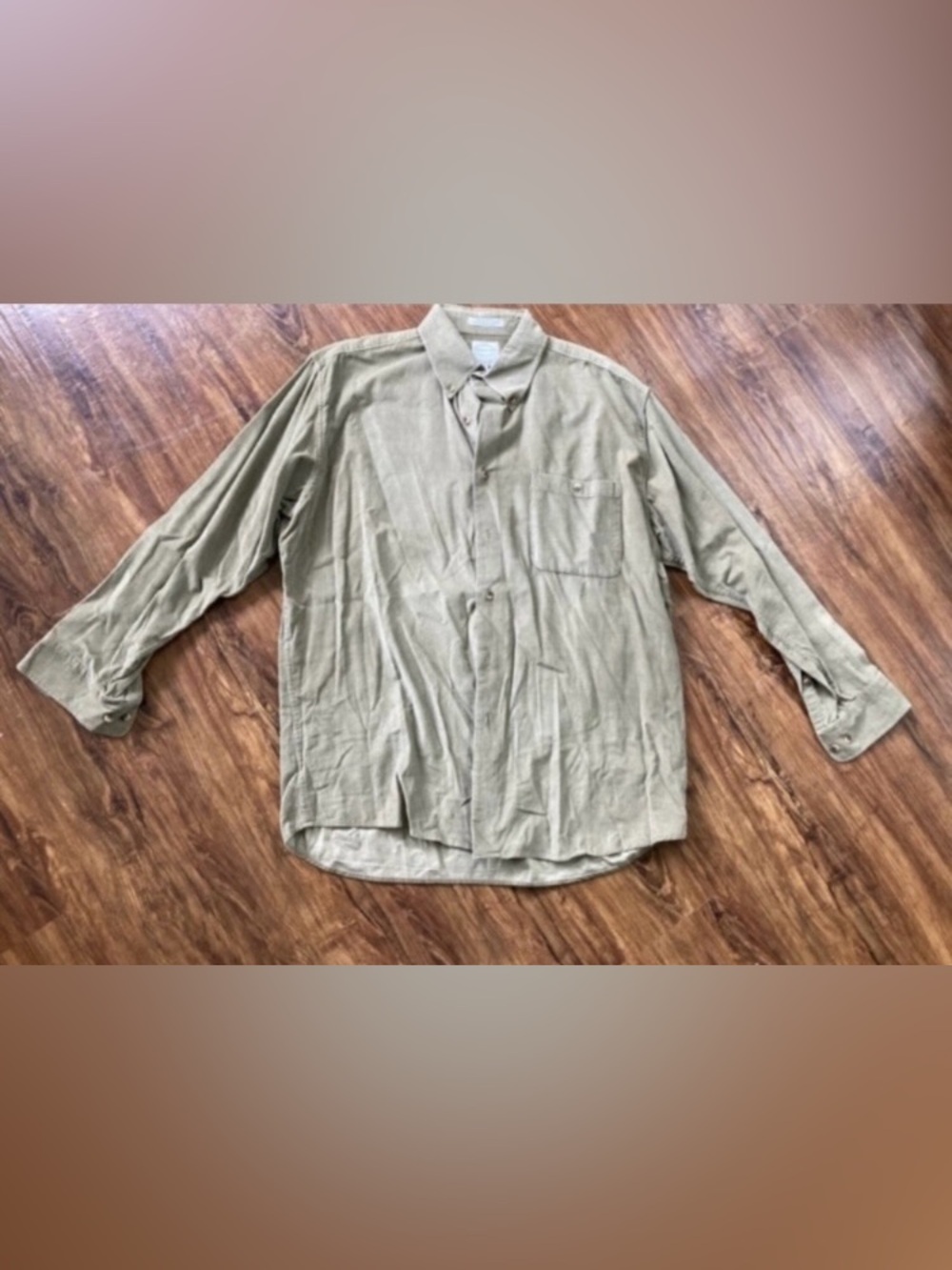 Forsyth Casual Long-Sleeve Button-Down Shirt in Olive Green Size Large
